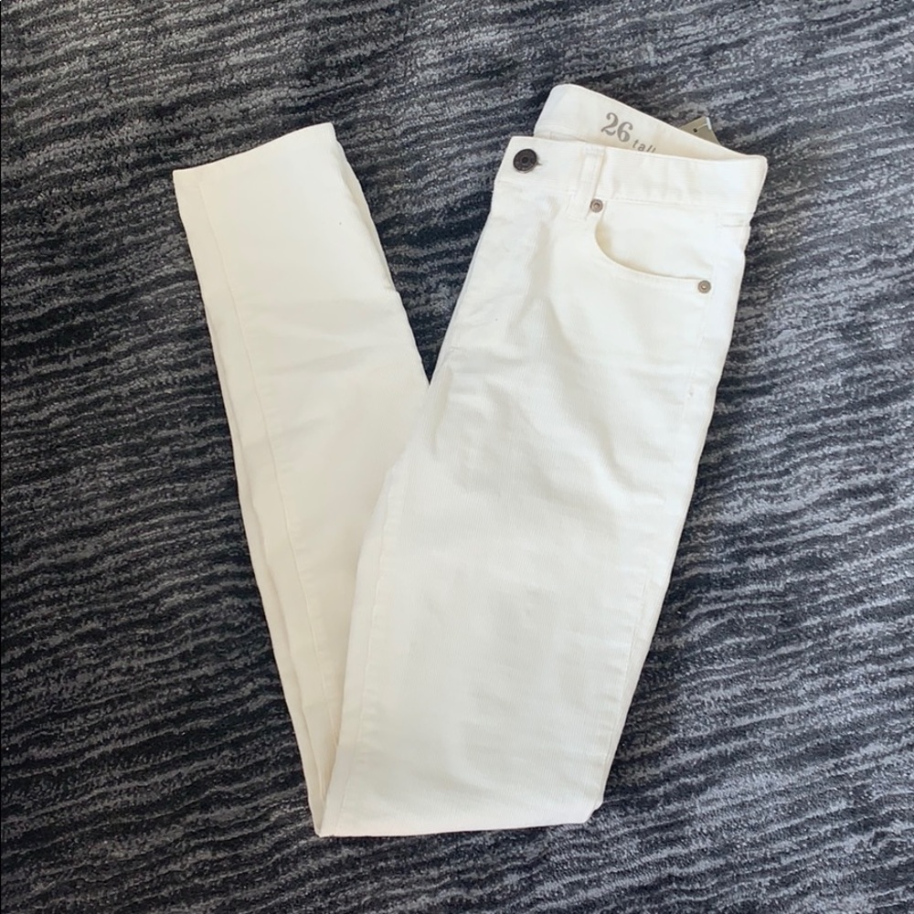 J.Crew Ecru/ white Cord Corduroy Jeans 26 Tall
